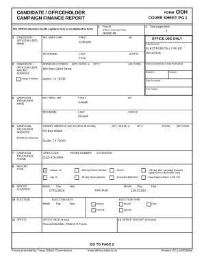 Fillable Online Fillable Online Campaign Finance Report Detail