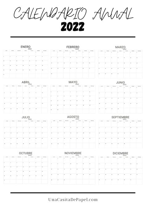 Calendario Anual Para Imprimir Una Casita De Papel Molang