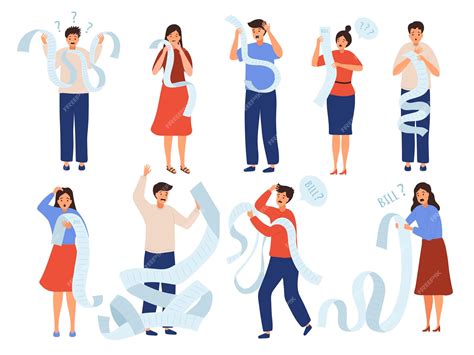 Premium Vector | Bills for people Unhappy male and female characters