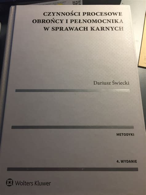 Czynno Ci Procesowe Obro Cy I Pe Nomocnika W Karny Krak W Kup Teraz