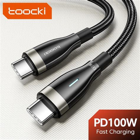 Toocki PD 100W Type C To Type C Cable Fast Charging Charger Data Cord