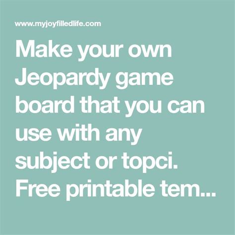 DIY Jeopardy Game Board | Jeopardy game, Board games, Jeopardy template