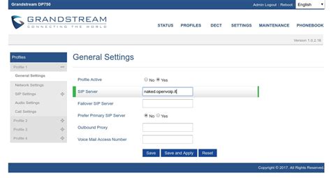 Guida Configurazione Grandstream Dp E Dp Voip Centralini