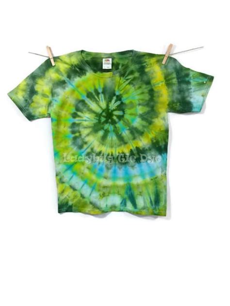 Kids Tie Dye Shirt Youth Large Green Tye Dye Shirt Spiral Etsy