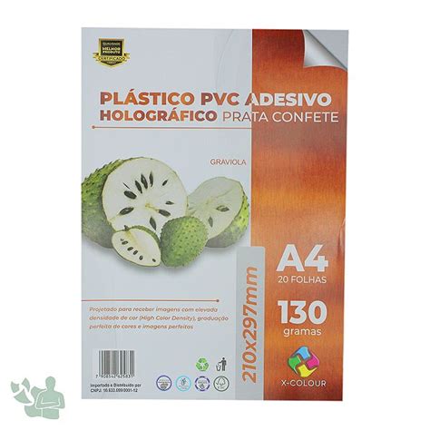 PVC Adesivo Holográfico X Colour Confete Prata Jato de Tinta