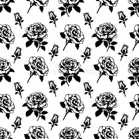 Seamless Pattern With Beautiful Vintage Rose And Decorative Leaf