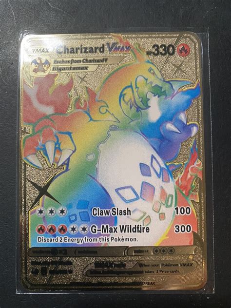 Mavin Charizard V Max Rainbow Claw Slash Gold Metal Charizard Pokemon