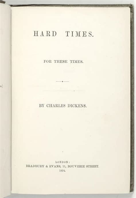 Hard Times For These Times Charles Dickens First Edition From The Benjamin Disraeli Library