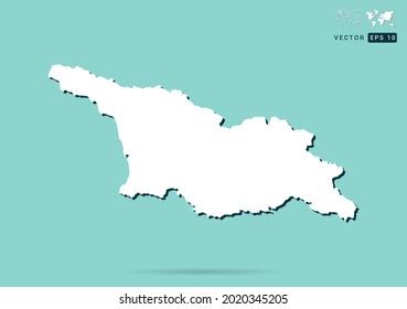 Abstract White Georgia Map Black Shadow Stock Vector (Royalty Free) 2020345205 | Shutterstock