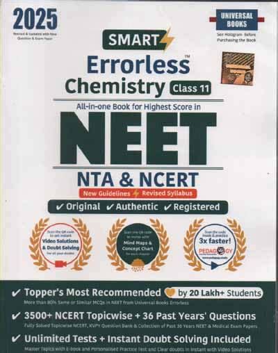 Buy Smart Errorless Chemistry Class Neet Nta Ncert Book