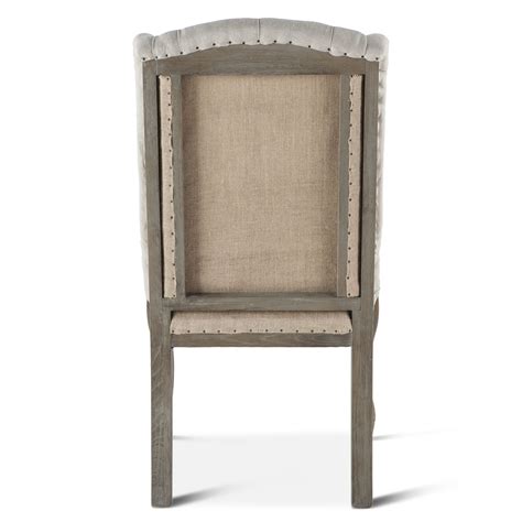 Satine Off White Tufted Linen Dining Chair Back At The Ranch Furniture