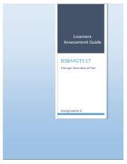 BSBMGT517 Assignment 2 Learner Guide Docx Learners Assessment Guide