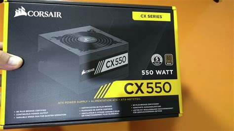 Unboxing Fonte Corsair 550W 80 Plus Bronze CX550 YouTube