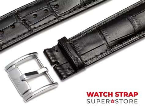 For Emporio Armani Watch Black Genuine Leather Strap Band Bracelet