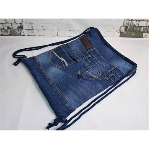 Turnbeutel Sportbeutel Rucksack Jeanstasche Jeans Upcycling Auf