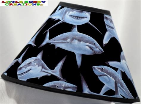 Sea Life Great White Sharks Fabric Lamp Shade Sizes To Etsy