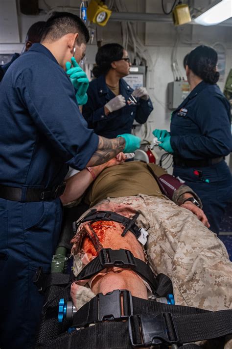 Dvids Images Uss America Conducts A Mass Casualty Drill Alongside