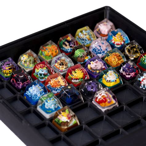 Pokemon Creative Drip Glue Keycap Pbt Pikachu Gengar Psyduck Squirtle