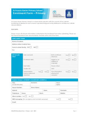 Fillable Online Frankston Enrolment Form Fax Email Print Pdffiller