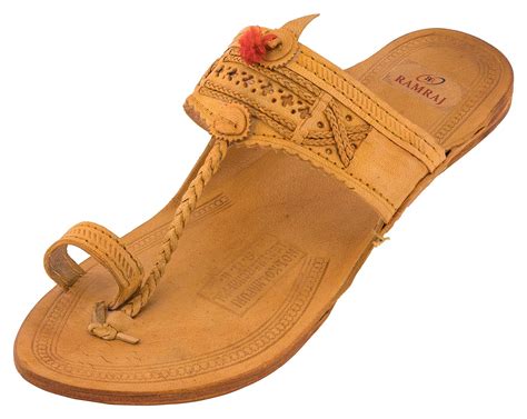 Ramraj Men S Tan Leather Kolhapuris Uk Rhm Amazon In Shoes