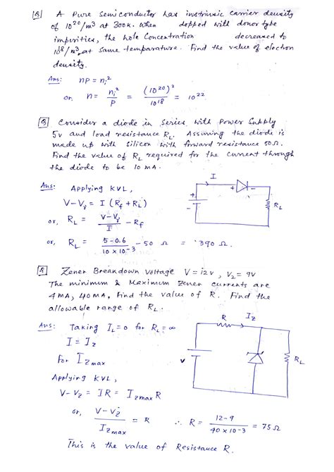 Solution Zener Diode Solved Problems Studypool