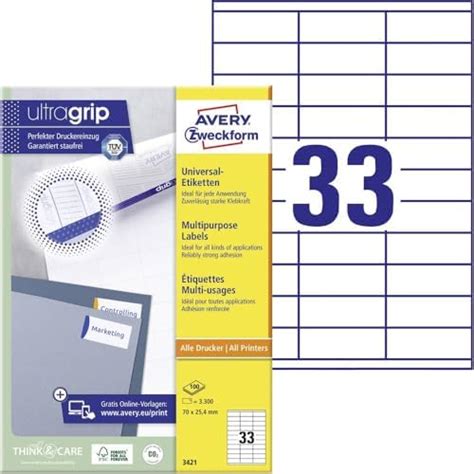 Avery Etiquettes Autocollantes Multi Usages Par Feuille