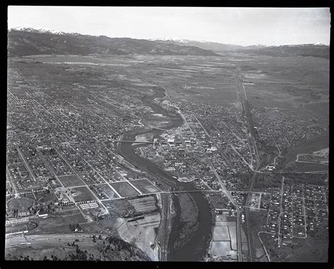 Missoula Aerial Looking Down River Montana History Portal