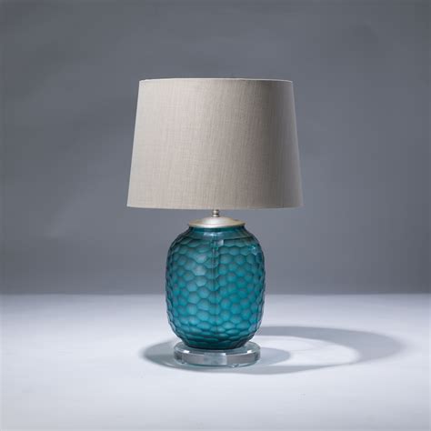 Single Small Blue Cut Glass Lamp On Perspex Base (T3019) - TYSON ...