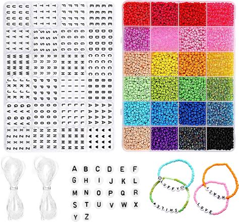 10800pcs 3mm Glass Seed Beads For Jewelry Bracelet Making Kit 24 Colors Friendship