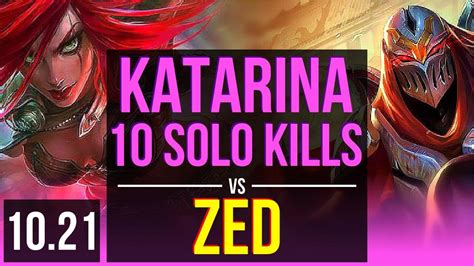 Katarina Vs Zed Mid Rank 2 Katarina 10 Solo Kills Quadra 700