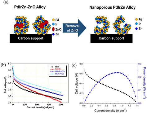 E A Schematic Illustration Of The Nanoporous Pdirzn Catalyst