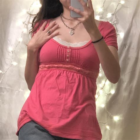 The Most Cutest Deep Pink Babydoll Top By Hollister Depop