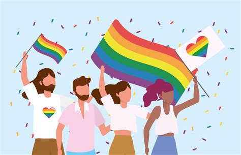 Lgbt Community Together For Freedom Celebration Vector Art At