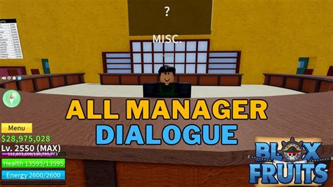 All Manager Dialogue Their Meanings In Blox Fruits How To Talk To