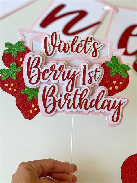 Mehofond Strawberry 1st Birthday Backdrop For Girl Sweet Berry Birthday