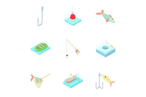 Fishery Icons Set Cartoon Style Graphic By Ylivdesign Creative Fabrica