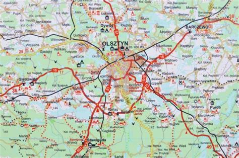 WARMIA I MAZURY MAPA ŚCIENNA TURYSTYCZNA