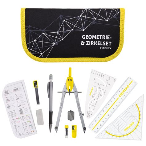 Dynatech Geometrie Und Zirkel Set Teilig Rei Verschluss Etui