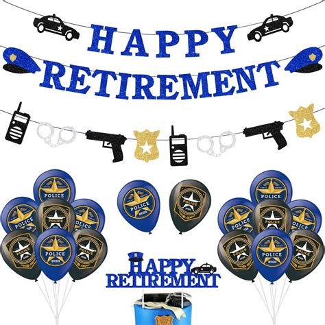 Police Retirement Party Decorations Navy Blue Black Police Retirement