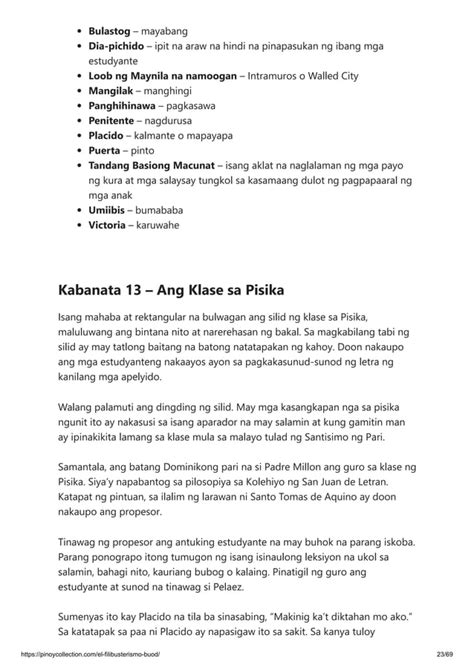 El Filibusterismo Buod Ng Bawat Kabanata 1 39 With Talasalitaan Pdf