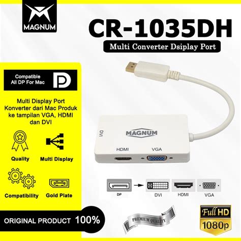 Jual Multi Converter Dp Display Port In Magnum Thunderbolt Vga Hdmi