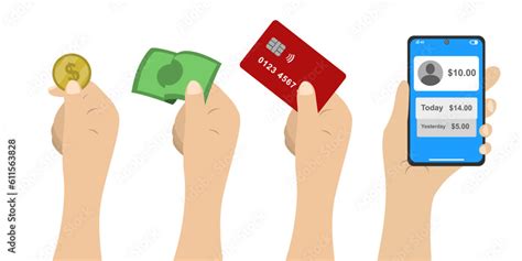 manos  muestran los medios de pago iconos  finanzas plantilla