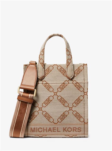 Michael Kors Gigi Extra Small Empire Logo Jacquard Crossbody Bag In