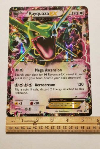 Pokemon Rayquaza Ex Xy Jumbo Holo Foil Black Star Promo Card Values