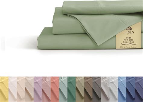 Amazon 100 Cotton Percale Sheets Full Size Sage Deep Pocket 4