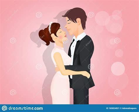 Happy Bride And Groom Stock Illustration Illustration Of Bride 165824821