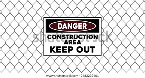 Construction Area Warning Sign Safety Sticker Stock Vector (Royalty ...