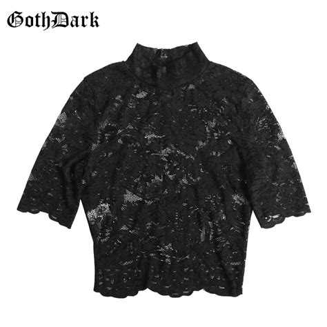 Free Shipping Goth Dark Aesthetic Mesh Hollow Out T Shirts Hole