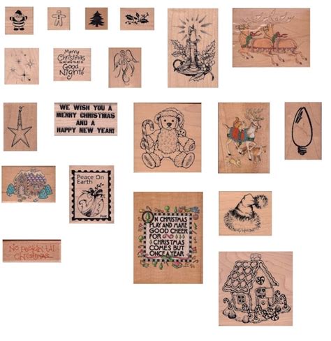 Vintage Christmas Rubber Stamp Collection - Etsy