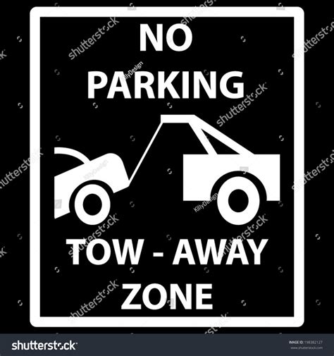 Tow Away Zone Sign Stock Vector 198382127 - Shutterstock